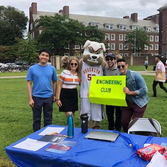 The Engineering Club. Clockwise from left: Alvin Huang (Club Connector), Rachel Wolf (President), Moshe Skolnick (Treasurer), Teddy Hafif (Secretary). Not pictured: Andrew Forbes (Vice President).