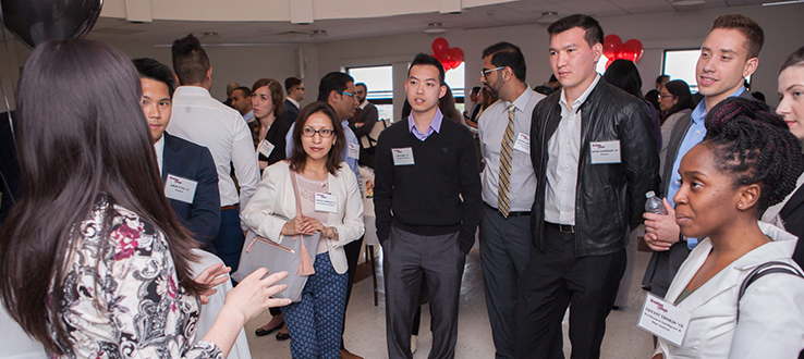 Networking events let students talk to professionals and alumni and build professional relationships.