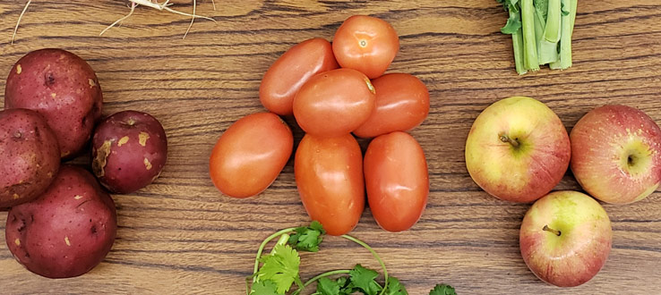 Fruits and vegetables for your dinner table.