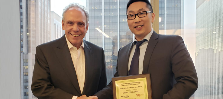 Brooklyn College student Cheng Fen (Jason) Li won the Second Prize of the MDSII Security Analysis Awards on December 19, 2018, and received a $1,000 scholarship.