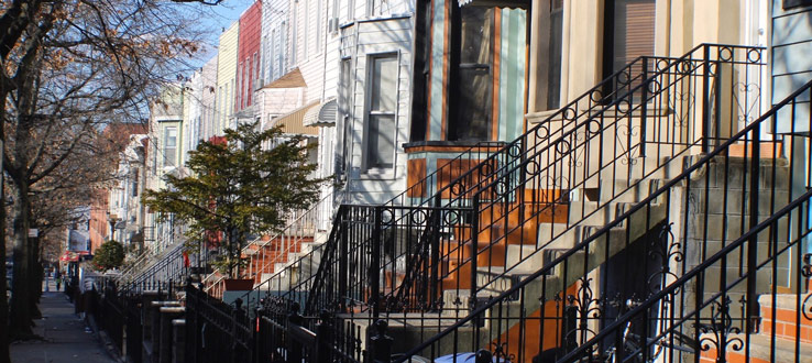 A residential street in Brooklyn