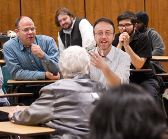 Pauline Oliveros at Brooklyn College, 2013. 