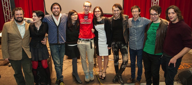 Post-show bow at the Emerging Composers Concert, International Electroacoustic Music Festival.