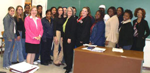 Assemblywoman Helen E.Weinstein and students