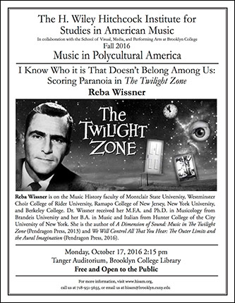 Poster for I Know Who it is That Doesn’t Belong Among Us: Scoring Paranoia in <em>The Twilight Zone</em>