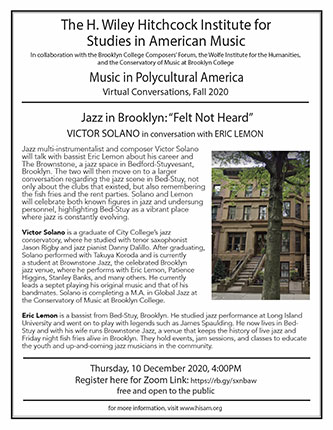Poster for <em>Jazz in Brooklyn: “Felt Not Heard”</em>