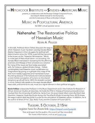 Poster for <em>Nahenahe: The Restorative Politics of Hawaiian Music</em>