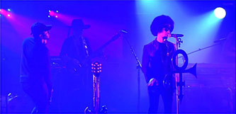 Kendrick Lamar, 3rdeyegirl guitarist Donna Grantis, and Prince perform at Paisley Park, 30 September 2014