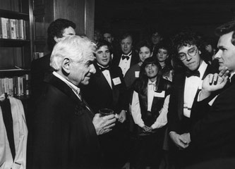 Bernstein with composers at the University of Michigan, 1988, Photo courtesy of the University Musical Society