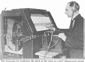 Carl Seashore with the tonoscope