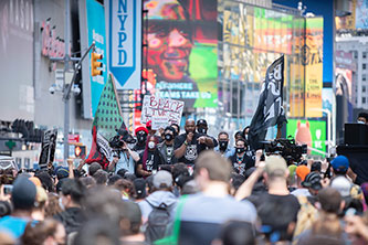 BLM Protest in Times Square, NYC; June 2020. Photo by Anthony Quintano