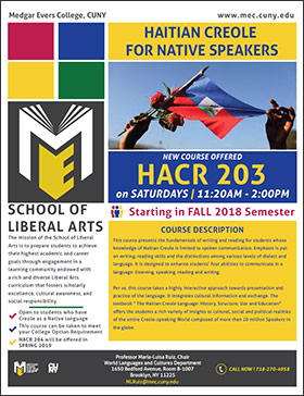 Haitian Creole for Native Speakers: HACR 203 Haitian Creole for Native Speakers: HACR 203