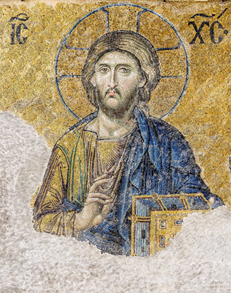 Christ Pantocrator mosaic from Hagia Sophia, 12th or 13th century