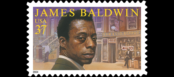 Author James Baldwin was commemorated on a U.S. postage stamp on July 23, 2004.