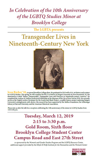 Poster for Transgender Lives in Nineteenth-Century New York