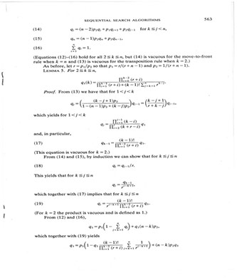 Part of a mathematical proof of the performance of a simple algorithm