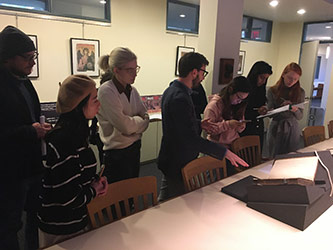 Undergraduate students in LAMEM fields visiting the Special Collections at Union Theological Seminary