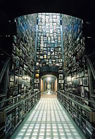 The “Tower of Life” exhibit in the National Holocaust Museum.