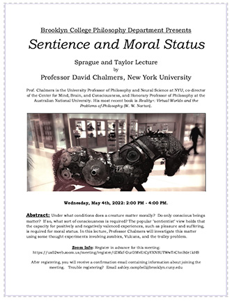 Event Flier: Sentience and Moral Status