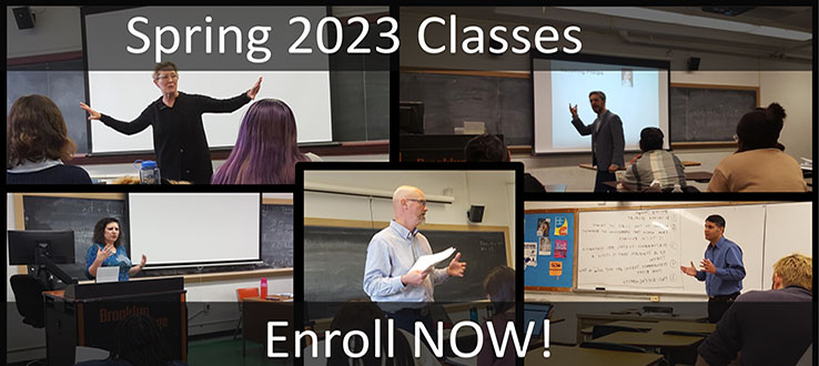 Check out the spring 2023 courses on YouTube and on the web.