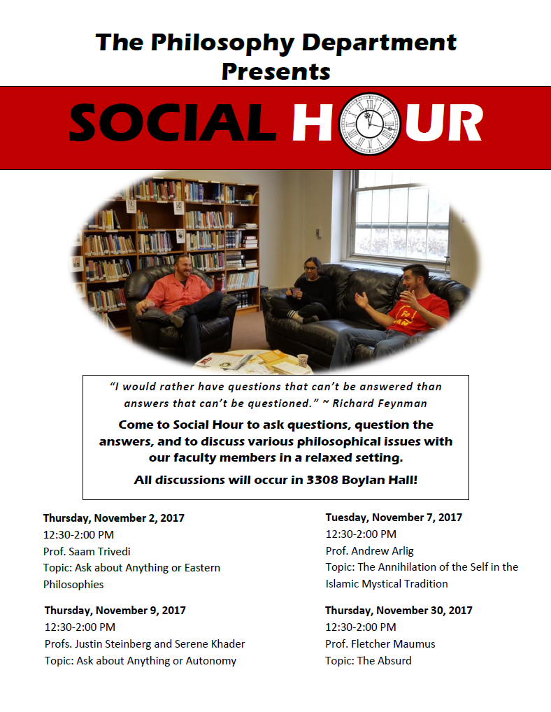 Event Flier: Philosophy Social Hour (November) 