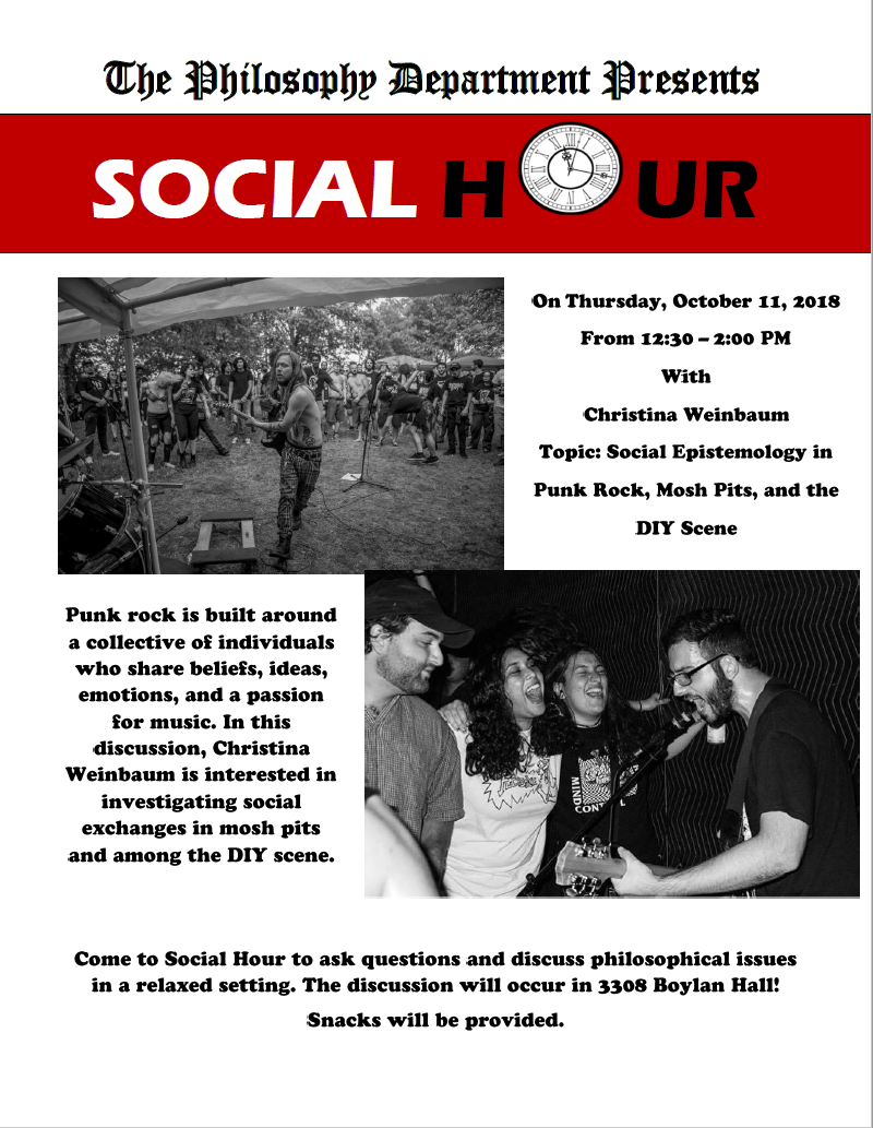 Event Flier: Social Epistemology in Punk Rock, Mosh Pits, and the DIY Scene (October 11)