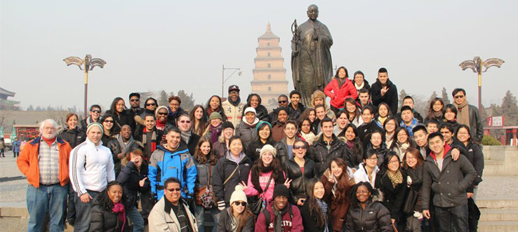 At the Wild Goose Buddhist Pagoda in Xi’an