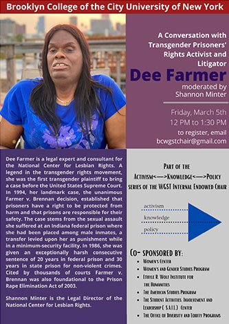 Flyer for Conversations with Dee Farmer