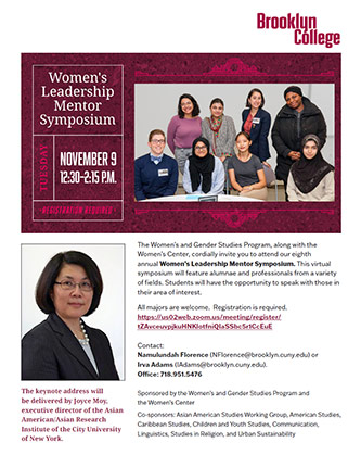 Flyer for the 2021 Women's Leadership Mentor Symposium