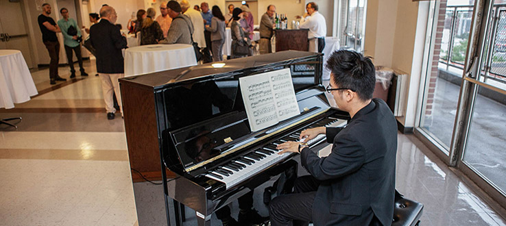 Student musicians have the opportunity to perform at on-campus events.