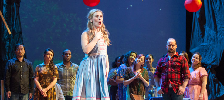 1<p>Soprano Nikoleta Rallis as Laurie in the Opera Theatre’s production of Aaron Copland's <em>The Tender Land</em></p>