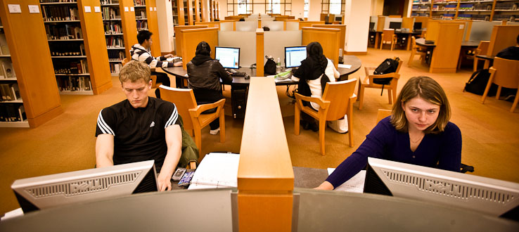 Students have computer access all over campus.
