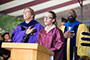 Savannah Gordon '13, a BA from the Musical Performance Program at the Conservatory of Music at Brooklyn College, sings the national anthem during the Baccalaureate Commencement Ceremony.