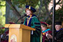 Brooklyn College President Karen L. Gould addressing the Baccalaureate Commencement ceremony. Close to 5,000 Brooklyn College graduates make the class of 2013 one of the largest in the college's history and the largest graduate contingent among Brooklyn higher education institutions. The college's 88th Commencement exercises took place on Wednesday, May 29 (master's ceremonies) and Thursday, May 30 (baccalaureate ceremony).