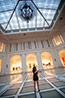 Violinist Frédérique Gnaman plays in the center of the Beaux-Arts Court.