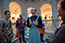 Performers Quin Kennedy and Aaron Shattuck in the Beaux-Arts Court.