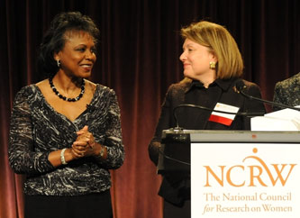Anita Hill (left) and Marge Magner '69 Anita Hill (left) and Marge Magner '69