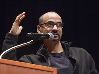 Dominican-American author Junot Diaz was at the Whitman Theater as part of the Brooklyn College Freshman Common Reading experience.