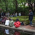 On May 15, the campus community was treated to performances by up-and-coming student poets and musicians at the Poetry at the Pond event, held near the college's picturesque lily pond. On May 15, the campus community was treated to performances by up-and-coming student poets and musicians at the Poetry at the Pond event, held near the college's picturesque lily pond.
