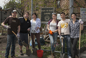 From left to right: Andres Saldarriaga '12, Jonathan Russell-Anelli, Anna Minsky, Tatiana Morin, Zhongqi (Joshua) Cheng, and Sara Perl.