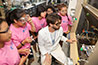 <p>High school seniors from the ‘1000 girls, 1000 Futures’ program in Puebla, Mexico, visit Chemistry Professor María Contel’s laboratory.</p>