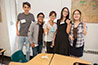 <p>From left: Two Puebla students and three students from Northern Chinese University of Technology display a spaghetti tower the result of one of the “challenge” projects designed to promote teamwork among the visiting international students.</p>
