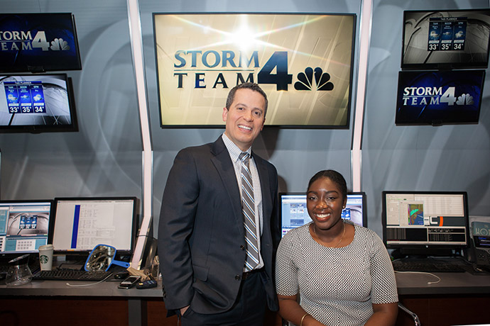Earth and environmental sciences senior Hope Osemwenkhae was able to receive crucial mentorship from Miranda and a prestigious internship at WNBC thanks to the Magner Career Center.
