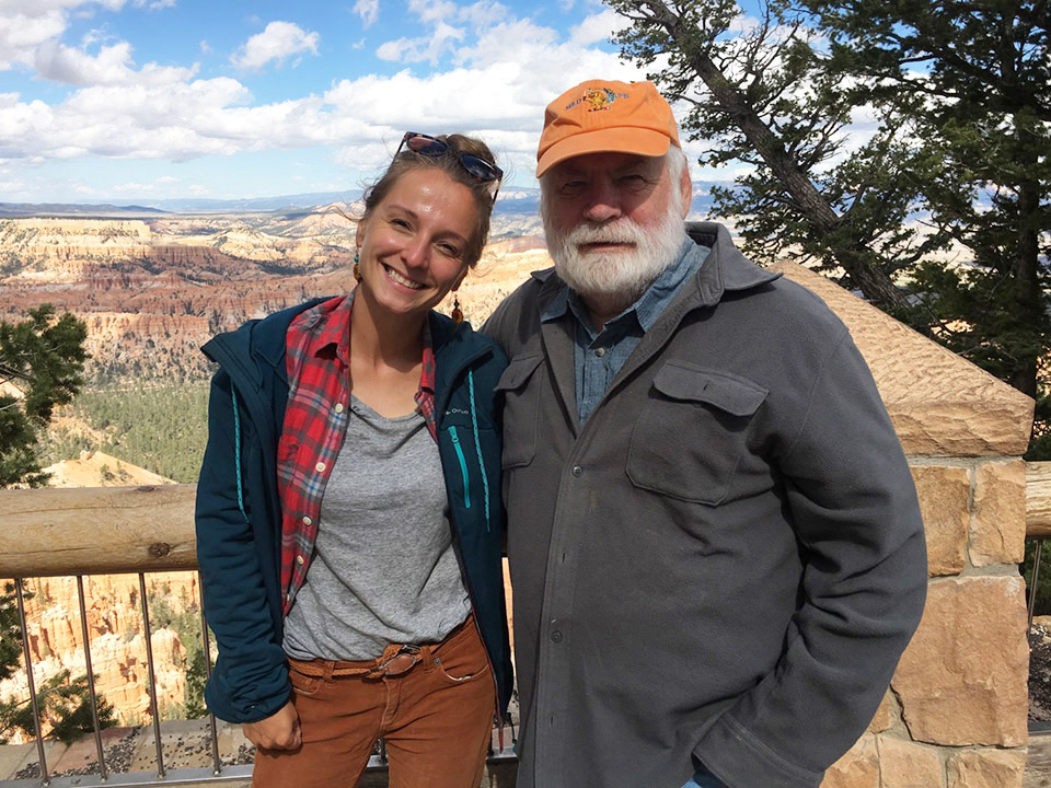 Paleontologist Katja Knoll ’15 M.S. and her mentor Brooklyn College Earth and Environmental Sciences Professor John Chamberlain at Bryce Canyon National Park in Utah.