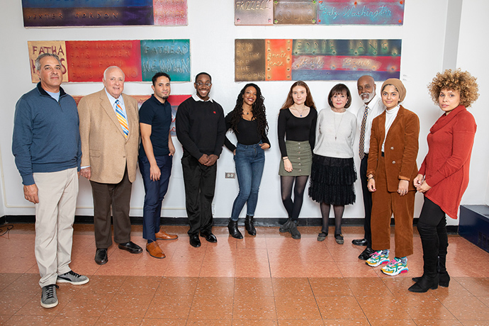 The 2019 Rosen Fellows. Florence Rosen '59 is fourth from right. Her husband, Robert A. Rosen, is second from left.