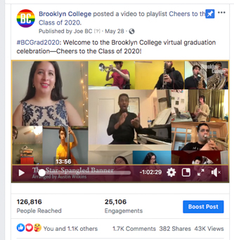 The college's virtual graduation celebration garnered more than 9,000 views on YouTube.