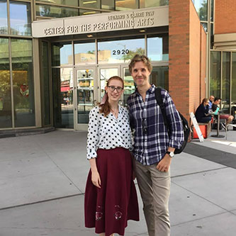 Martyna Kucinskaite, who earned a master’s degree in piano performance from Brooklyn College in 2021, received a lot of support from piano professor Gabrielius Alekna as she thrived in international online piano competitions.