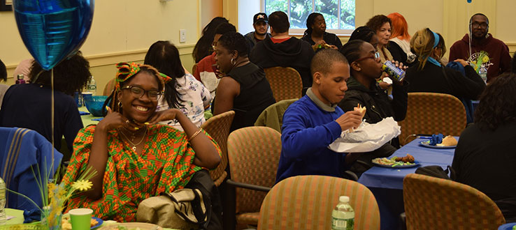 Attendees at our Spring 2019 Graduation and End of Semester Celebration enjoying their lunch.