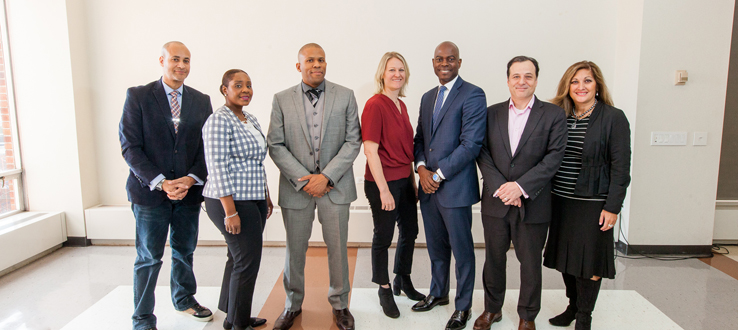 Alumni, like those who participated in the "Secrets of the Highly Successful" panel, give back by serving as speakers and mentors.