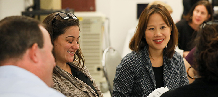 Faculty participating in an assessment workshop